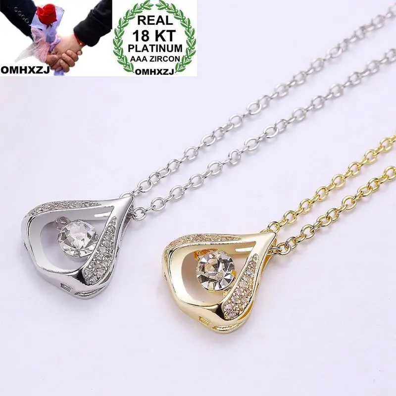 OMHXZJ Wholesale Personality Fashion OL Woman Girl Gift Water Drop AAA Zircon 18KT Gold White Gold Charm Pendant Necklace CH84
OMHXZJ Wholesale Personality Fashion OL Woman Girl Gift Water Drop AAA Zircon 18KT Gold White Gold Charm Pendant Necklace CH84
