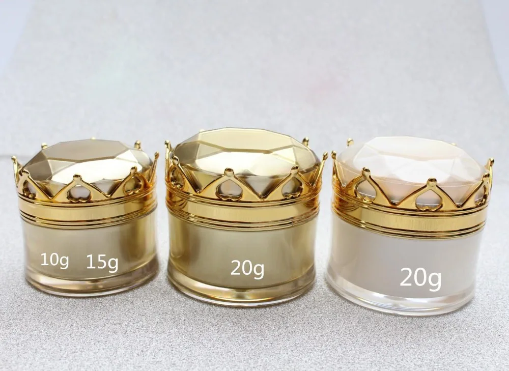 10 Г золотая корона форма акриловые jar пластиковую банку крема для глаз