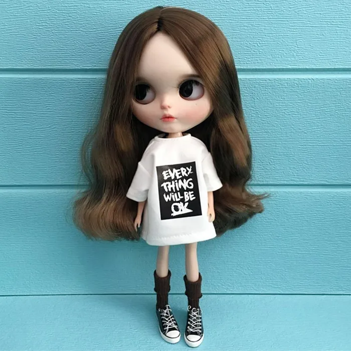 T02-X352 Best girl Blyth Doll clothes 30cm 1/6 dolls Azone Accessories clothes handmade white Short sleeve letter t-shirt 1pcs
T02-X352 Best girl Blyth Doll clothes 30cm 1/6 dolls Azone Accessories clothes handmade white Short sleeve letter t-shirt 1pcs