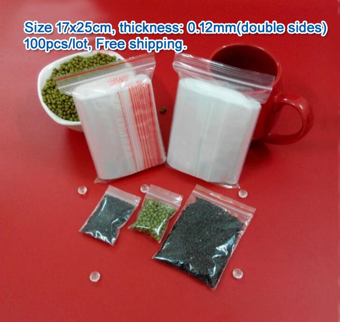 100pcs/lot double sizes 0.12mm Transparent PE Zip Lock jewelry Packaging pouches, 17*25cm clear plastic bags for gift storage
100pcs/lot double sizes 0.12mm Transparent PE Zip Lock jewelry Packaging pouches, 17*25cm clear plastic bags for gift storage