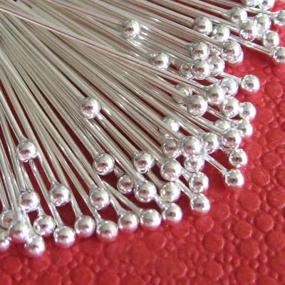 100 шт. 30 мм шаровой головкой Pin медный серебристый цвет Diy ювелирных изделий бусины