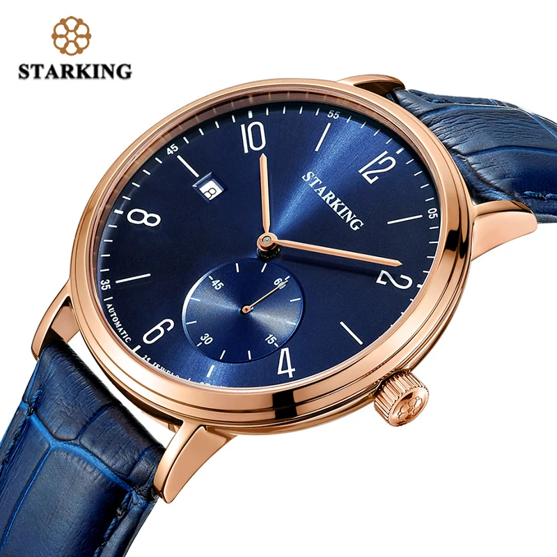 STARKING Mens Watches Top Brand Luxury Men Automatic Mechanical Watch Blue Dial Auto Date Leather Sapphire Wristwatches AM0232
STARKING Mens Watches Top Brand Luxury Men Automatic Mechanical Watch Blue Dial Auto Date Leather Sapphire Wristwatches AM0232