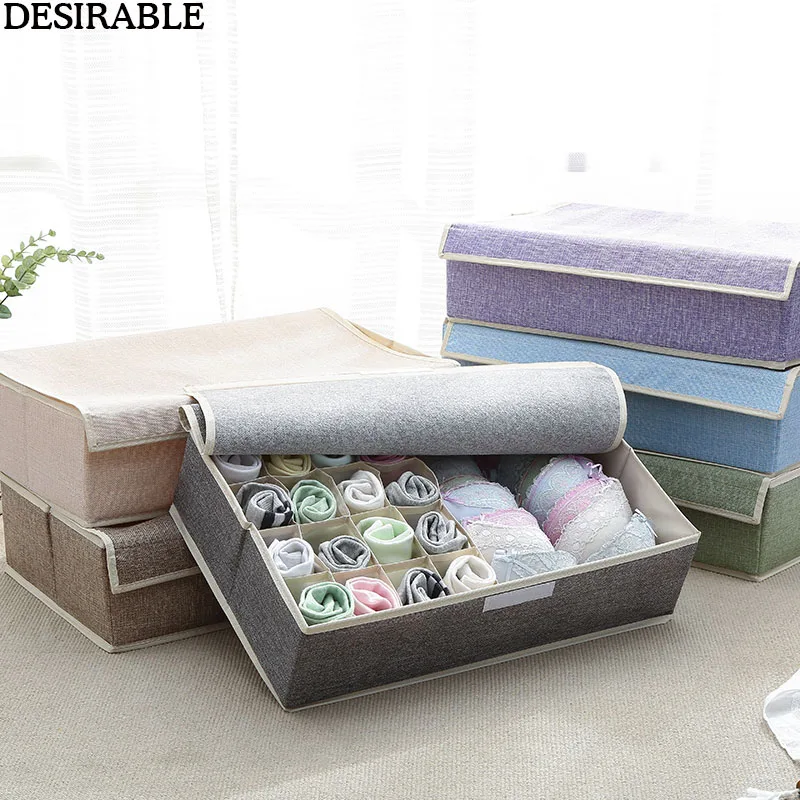 New Cotton Linen Storage Box Flodable Washable Organizer Underwear Socks Bra Holder Partition Grid Large Capacity Storage Boxes
New Cotton Linen Storage Box Flodable Washable Organizer Underwear Socks Bra Holder Partition Grid Large Capacity Storage Boxes