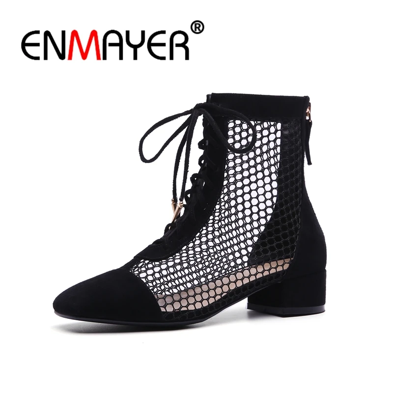 ENMAYER Woman Ankle boots Size 34-39 Square Toe Fashion Boots for Women Spring Autumn Thick heels Summer boots Hollow Zip CR654
ENMAYER Woman Ankle boots Size 34-39 Square Toe Fashion Boots for Women Spring Autumn Thick heels Summer boots Hollow Zip CR654