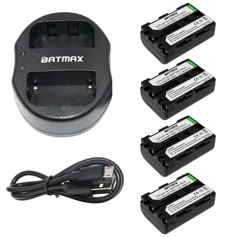 Batmax 4pcs NP-FM50 NP FM50 NPFM50 Rechargeable Battery+USB Dual Charger for Sony Alpha A100 DSLRA100 A100K CCD-TRV408 DCR-PC105
Batmax 4pcs NP-FM50 NP FM50 NPFM50 Rechargeable Battery+USB Dual Charger for Sony Alpha A100 DSLRA100 A100K CCD-TRV408 DCR-PC105