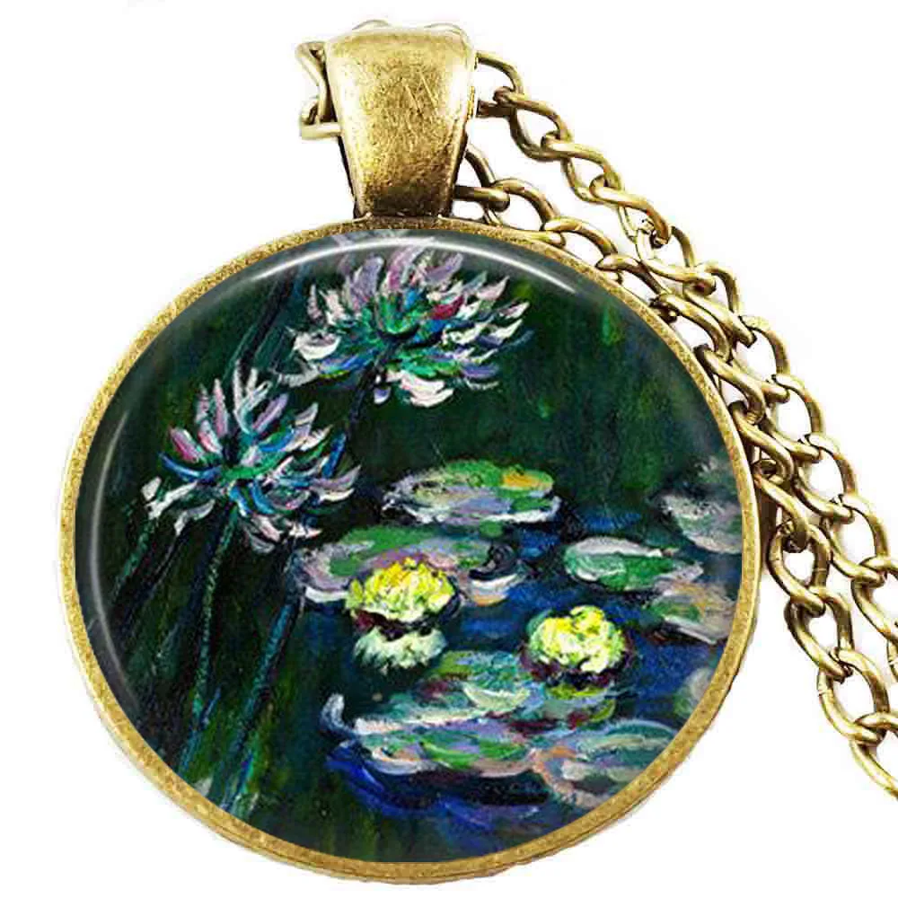 Claude monet water lilies necklace ,water lilies painting pendant , monet art pendant ,spring jewelry, monet jewelry,Impressioni
Claude monet water lilies necklace ,water lilies painting pendant , monet art pendant ,spring jewelry, monet jewelry,Impressioni