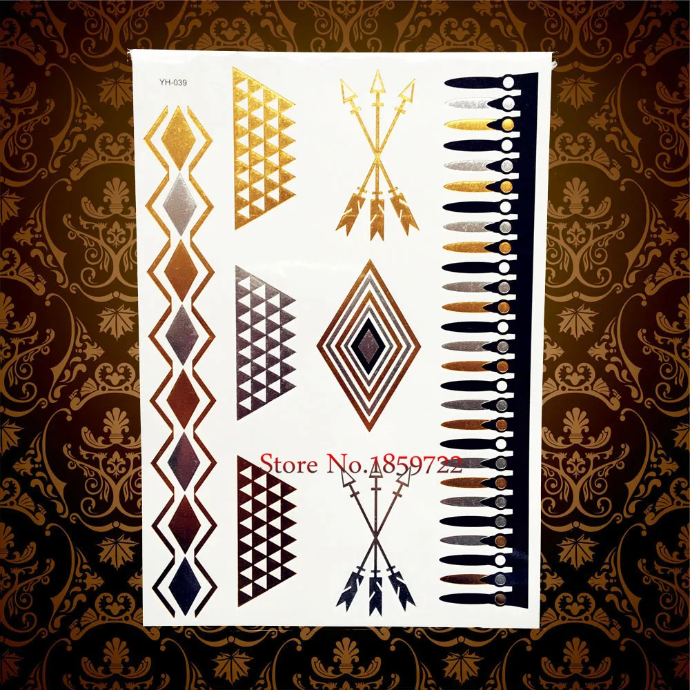 1PC New Designer Arrows Pattern Fake Flash Removable Temporary Tattoo Gold Sexy Women Makeup HYH039 Gem Diamond Shape Tattoo Arm
1PC New Designer Arrows Pattern Fake Flash Removable Temporary Tattoo Gold Sexy Women Makeup HYH039 Gem Diamond Shape Tattoo Arm
