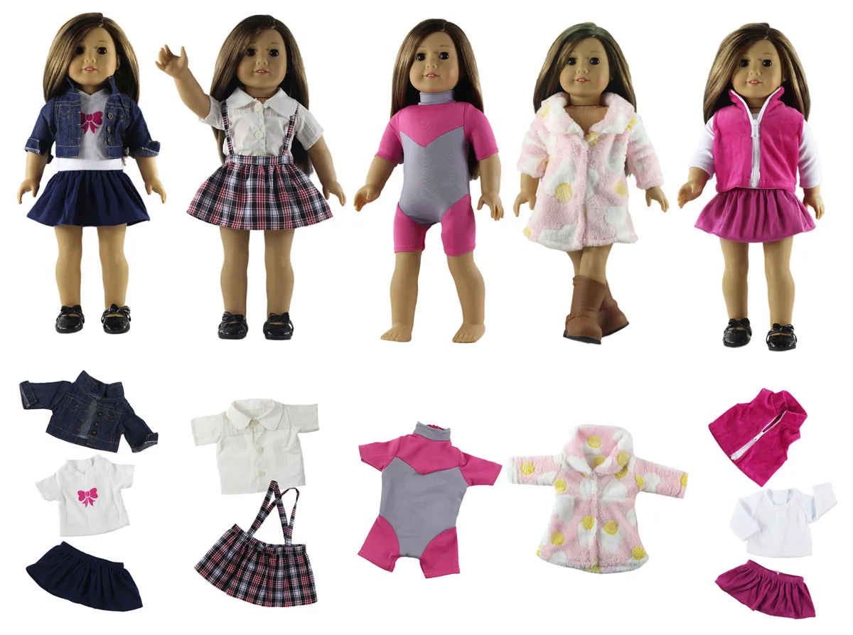 Хит продаж 5 комплектов Одежда для кукол наряд новый стиль повседневная одежда