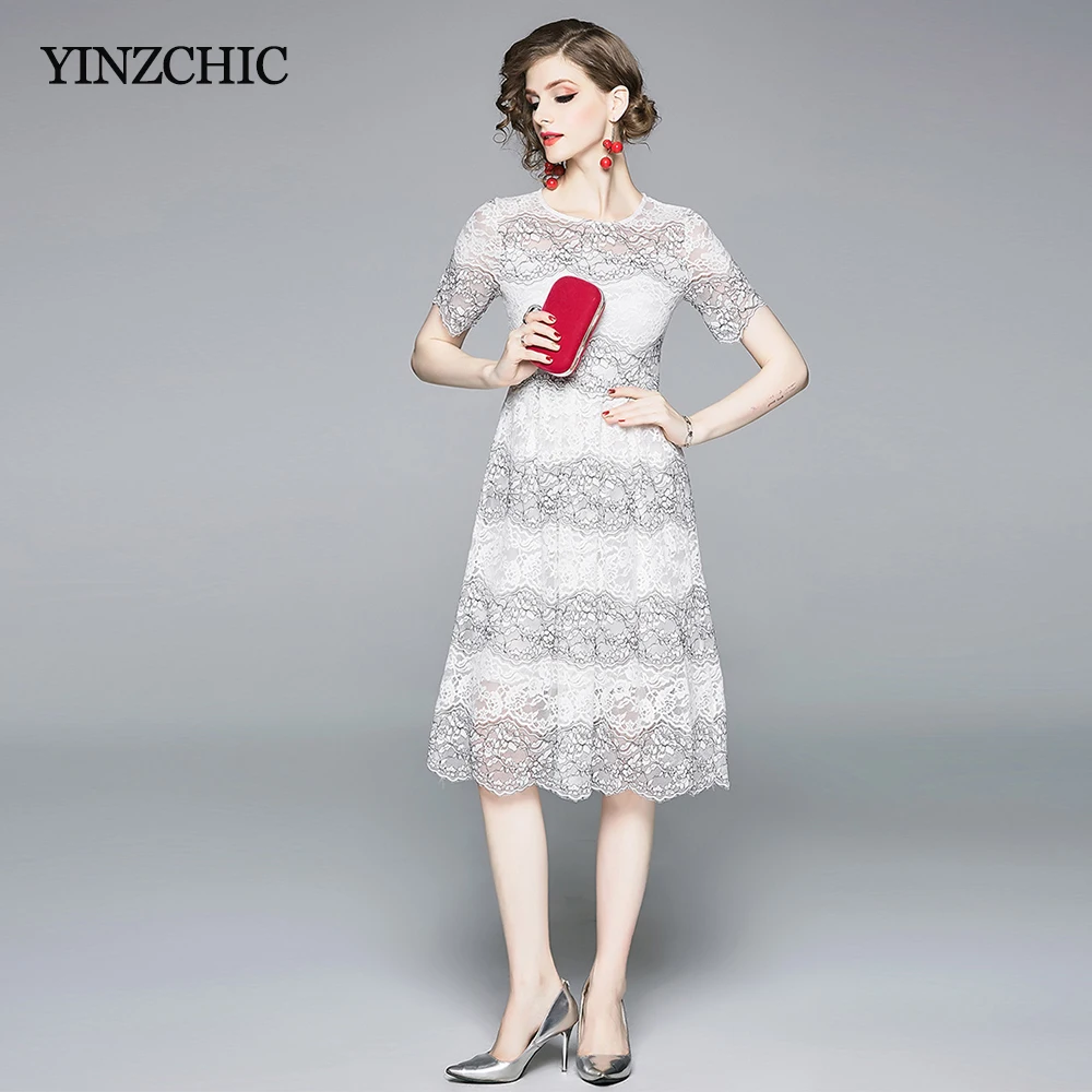 Hollow-out Woman Summer Lace Dress O-neck Elegant Party Dress for Woman Female Casual A-line Dress
Hollow-out Woman Summer Lace Dress O-neck Elegant Party Dress for Woman Female Casual A-line Dress