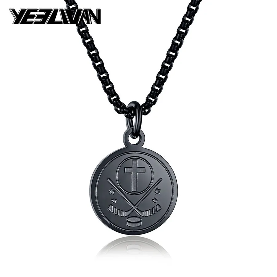New Sports Cross Pendant Necklaces Titanium Steel Engrave American Football Baseball Basketball ice Hockey Chain Men's Necklace
New Sports Cross Pendant Necklaces Titanium Steel Engrave American Football Baseball Basketball ice Hockey Chain Men's Necklace