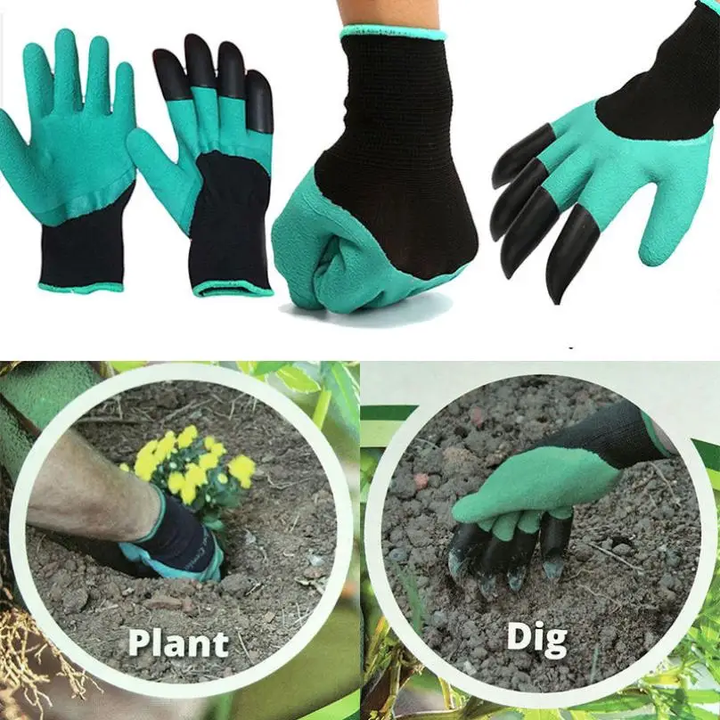 Садовые перчатки с 4 пластиковыми когтями из АБС пластика для садовой посадки 1