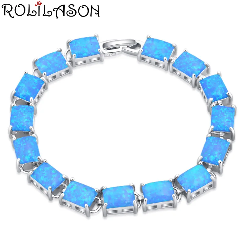 ROLILASON classic square blue creative design 925 silver opal print bracelet Christmas gift preferred OB096
ROLILASON classic square blue creative design 925 silver opal print bracelet Christmas gift preferred OB096