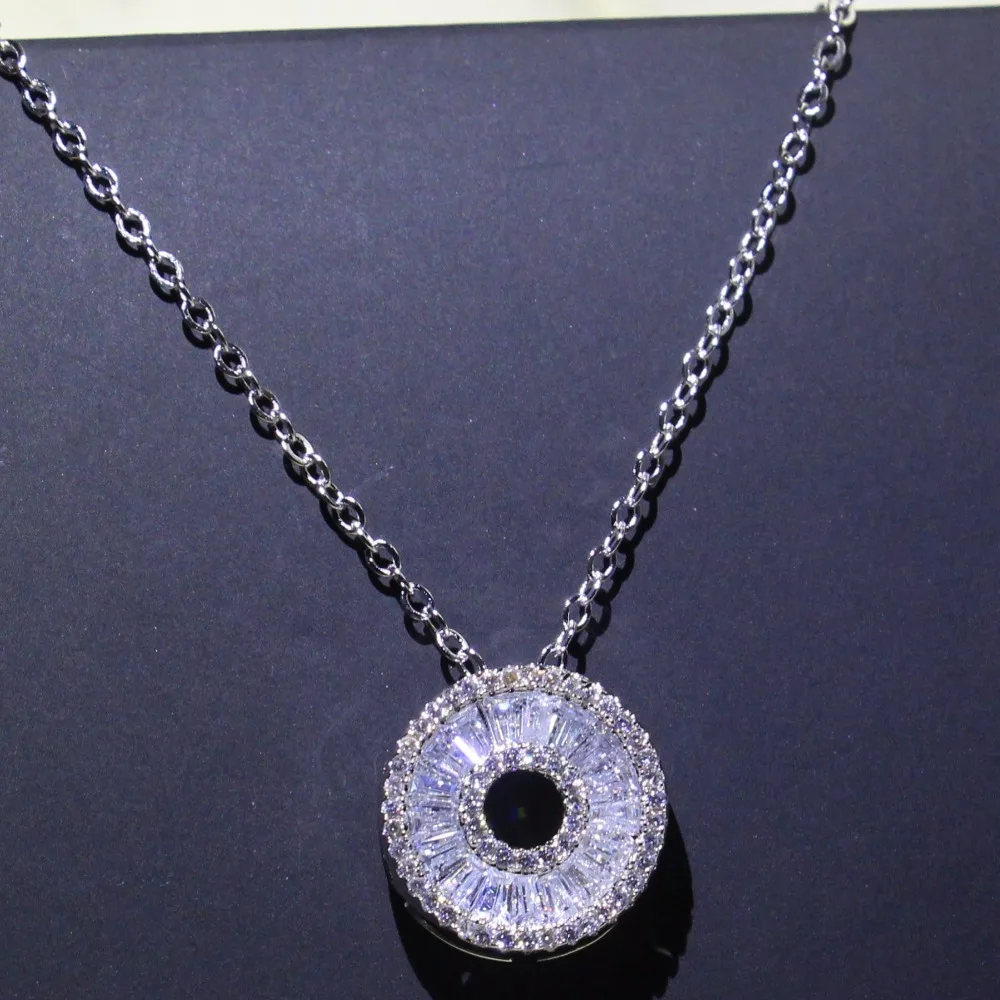 Drop Shipping Stunning High Quality Luxury Jewelry 925 Sterling Silver Clear White 5A Zirconia Promise Circle Pendant Necklace
Drop Shipping Stunning High Quality Luxury Jewelry 925 Sterling Silver Clear White 5A Zirconia Promise Circle Pendant Necklace