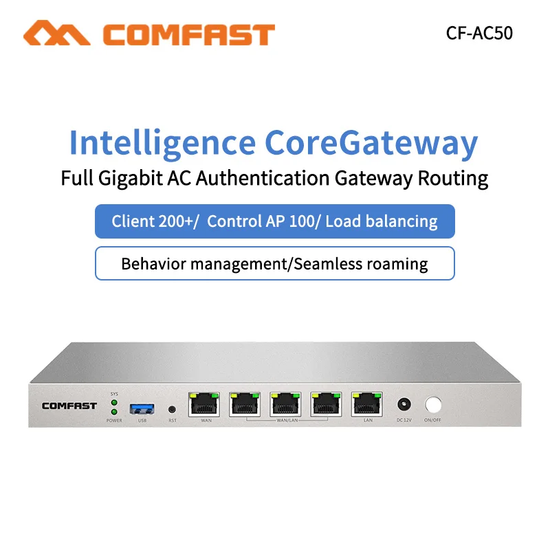 Comfast CF-AC50 Full Gigabit AC Router Multiple WAN Port Core Gateway Access AP Load Balancing Wifi project Router Controller
Comfast CF-AC50 Full Gigabit AC Router Multiple WAN Port Core Gateway Access AP Load Balancing Wifi project Router Controller