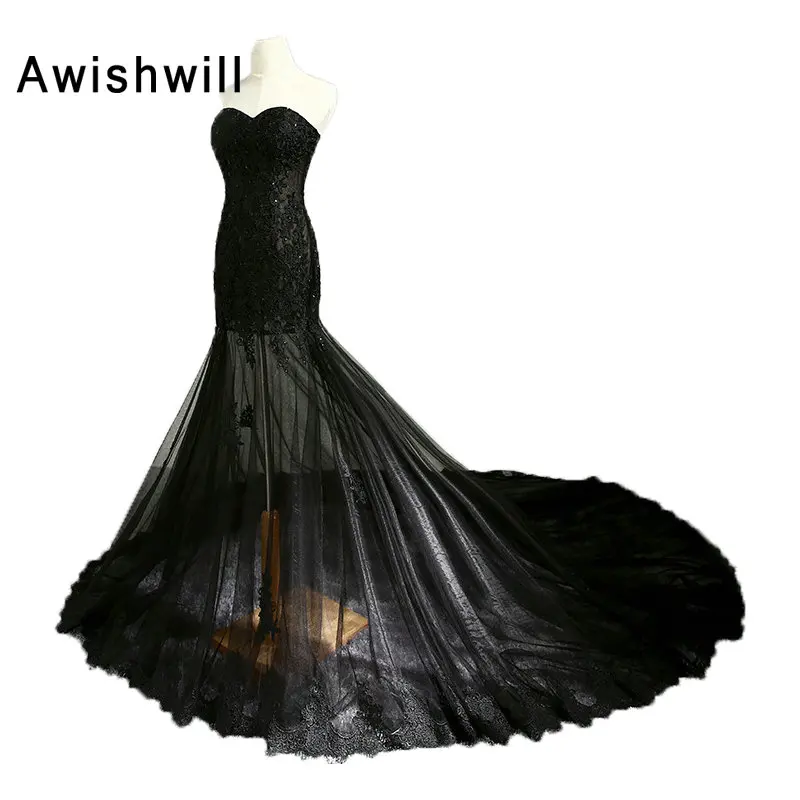 New Arrival Sweetheart Court Train Lace Appliques Tulle Women Evening Gowns Vestido De Festa Cheap Long Party Dresses Black
New Arrival Sweetheart Court Train Lace Appliques Tulle Women Evening Gowns Vestido De Festa Cheap Long Party Dresses Black