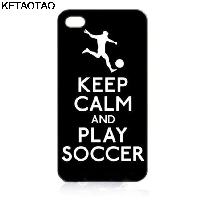 KETAOTAO Keep Calm and Play Football чехлы для телефонов iPhone 4S 5C 5S 6 6S 7 8 Plus X Samsung чехол Мягкий ТПУ