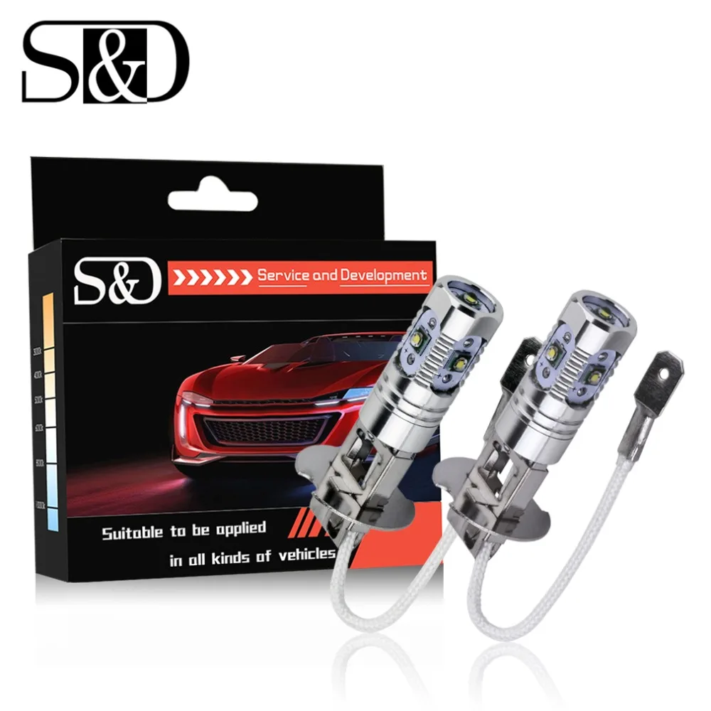 S&D 2Pcs H3 LED Bulbs Car Lights 5 LED Driving Lamp cars Fog Head Bulb Auto Lamp 12V Lights car light source
S&D 2Pcs H3 LED Bulbs Car Lights 5 LED Driving Lamp cars Fog Head Bulb Auto Lamp 12V Lights car light source