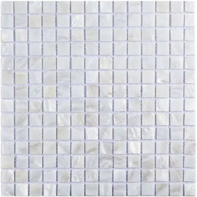 

Oyster Mother of Pearl Square Shell Mosaic Tile for Kitchen Backsplashes, Bathroom Walls, Spas, Pools 12" X 12" Pack of 6