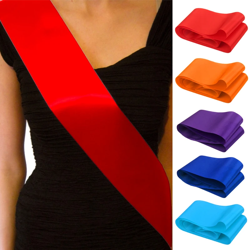Blank Solid Color Shoulder Strap Bride Sash Lady Gift Birthday Party Sash for Wedding Party Award Ceremony Party Supplies
Blank Solid Color Shoulder Strap Bride Sash Lady Gift Birthday Party Sash for Wedding Party Award Ceremony Party Supplies