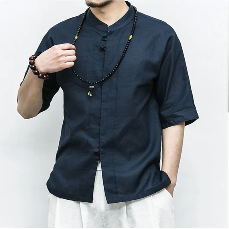 Summer men shirt Chinese style Cotton linen button shirt mens Large size casual shirt Male Solid color Short sleeve shirt 5XL
Summer men shirt Chinese style Cotton linen button shirt mens Large size casual shirt Male Solid color Short sleeve shirt 5XL