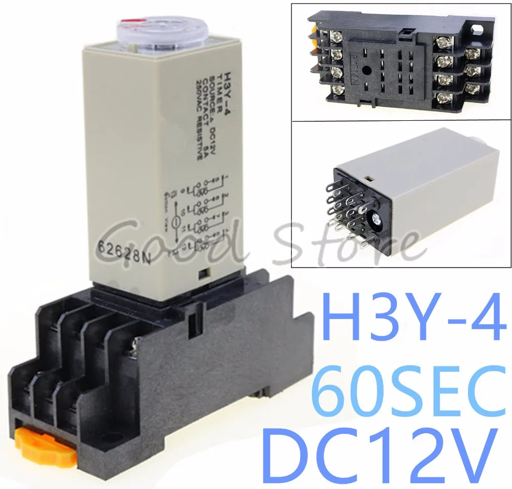 10Sets H3Y-4 0~60S 12VDCPower On Time Delay Relay Solid-State Timer ,4PDT,14Pins & Socket
10Sets H3Y-4 0~60S 12VDCPower On Time Delay Relay Solid-State Timer ,4PDT,14Pins & Socket