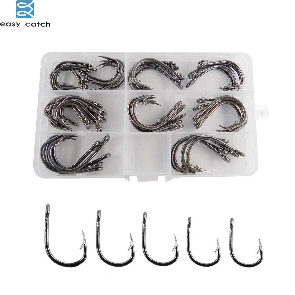 Easy Catch 50pcs/box size 6/0-10/0 stainless Steel Fishing Hooks Barbed Fishhook Set with fishing tackle box
Easy Catch 50pcs/box size 6/0-10/0 stainless Steel Fishing Hooks Barbed Fishhook Set with fishing tackle box