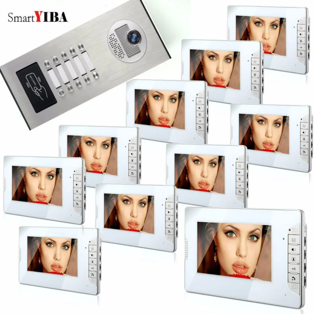 SmartYIBA Apartment video intercom doorbell two-way intercom door phone system 1 doorbell camera 10 buttons for 10 apartments
SmartYIBA Apartment video intercom doorbell two-way intercom door phone system 1 doorbell camera 10 buttons for 10 apartments