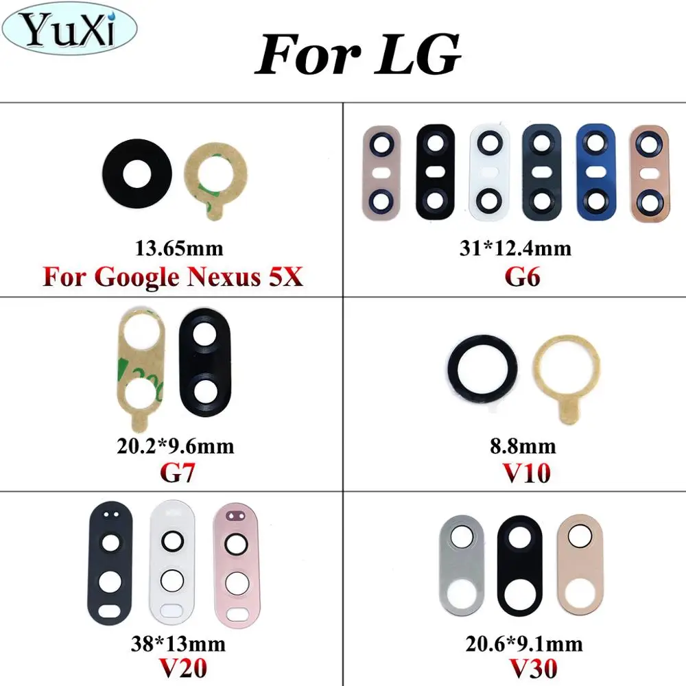 Стекло для задней камеры YuXi LG G6 G7 V10 V20 V30 Google nexus 5X стеклянный объектив с наклейкой