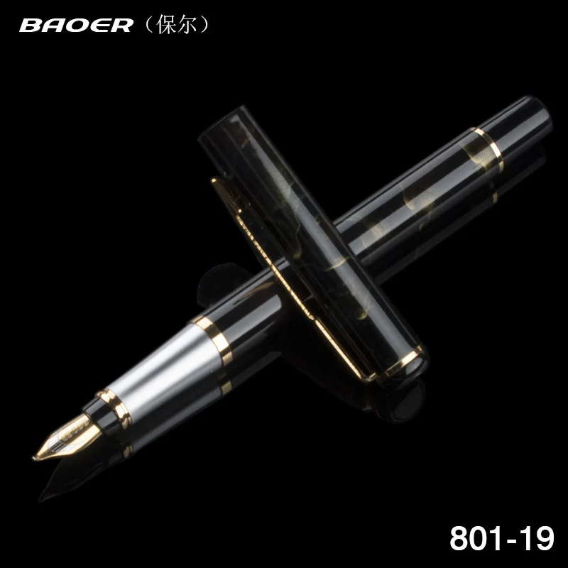 BAOER 801 Black and colorful gold Sands Business Calligraphy 1.0mm Nib Fountain Pen Gold Sword Hook Trim New
BAOER 801 Black and colorful gold Sands Business Calligraphy 1.0mm Nib Fountain Pen Gold Sword Hook Trim New