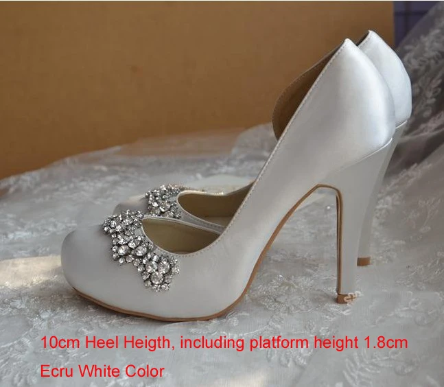 2018 New Style White Satin Bridal Shoes Round Toe High Heel Gorgeous Party Prom Shoes Rhinestone Wedding Shoes Ecru Color
2018 New Style White Satin Bridal Shoes Round Toe High Heel Gorgeous Party Prom Shoes Rhinestone Wedding Shoes Ecru Color