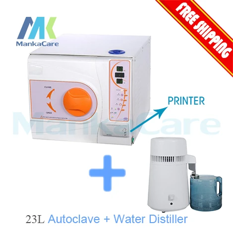 23L Dental Autoclave and 4 liters Portable water distiller New Design 18L LCD Vacuum Steam Sterilizer High Quality autoclave
23L Dental Autoclave and 4 liters Portable water distiller New Design 18L LCD Vacuum Steam Sterilizer High Quality autoclave