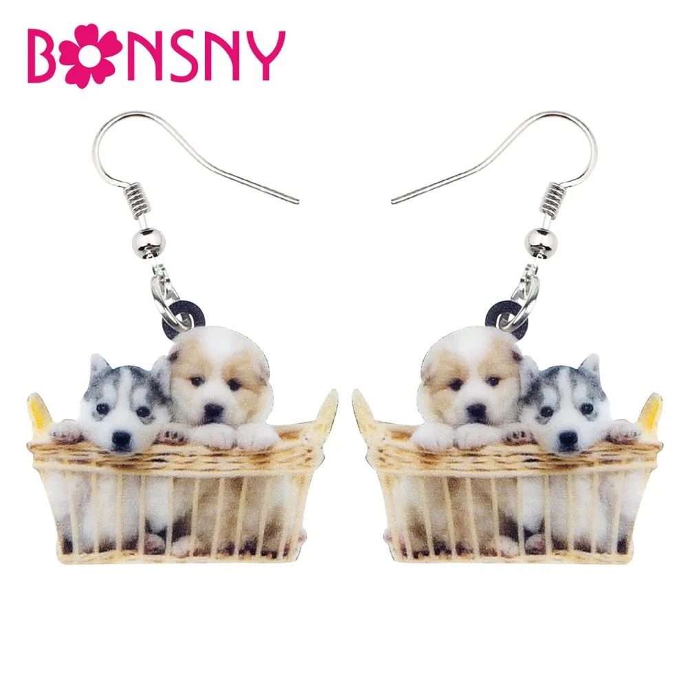 Bonsny Acrylic Basket Of Husky Shih Tzu Puppy Dog Earrings Dangle Drop New Novelty Cute Animal Jewelry For Women Girl Pet Lovers
Bonsny Acrylic Basket Of Husky Shih Tzu Puppy Dog Earrings Dangle Drop New Novelty Cute Animal Jewelry For Women Girl Pet Lovers