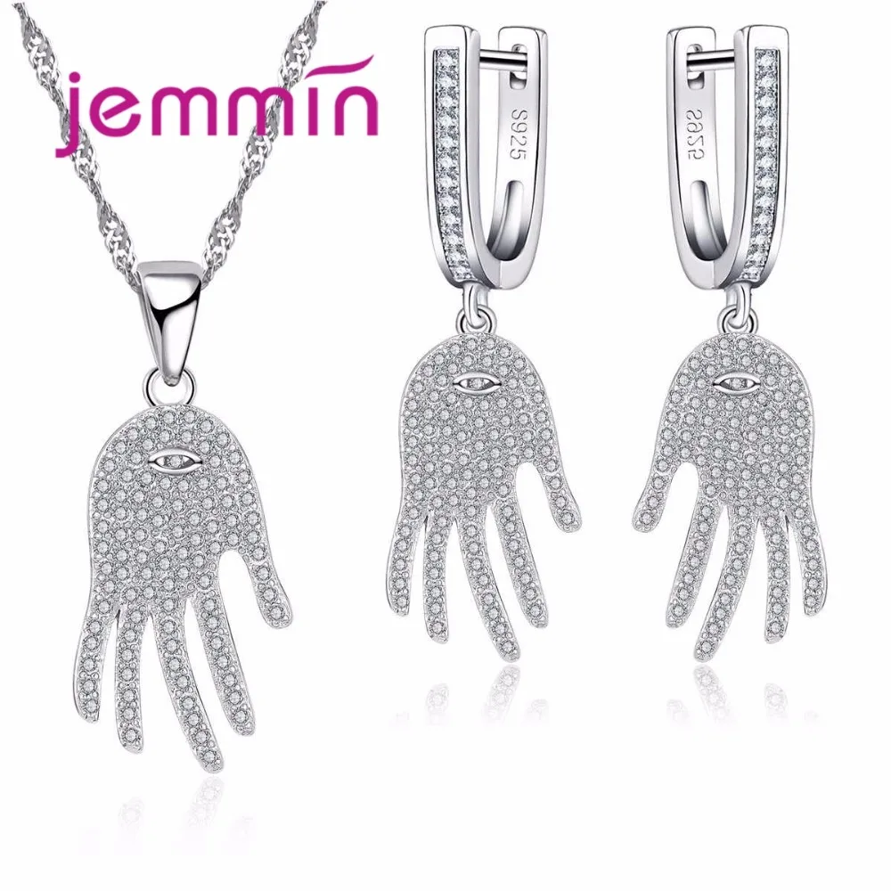 Unique Design 925 Silver Party Jewelry Sets For Woman Girls Full Clear Micro Rhinestone Palm Necklace Earrings Set Femme
Unique Design 925 Silver Party Jewelry Sets For Woman Girls Full Clear Micro Rhinestone Palm Necklace Earrings Set Femme