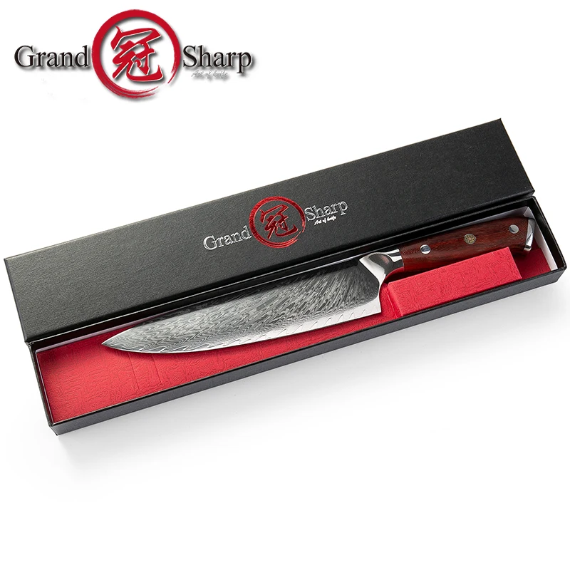 Grandsharp 7.5 Inch Damascus Kitchen Chef Knife 67 Layers VG10 Japanese Damascus Knives High Carbon Steel Carving Chef's Knife
Grandsharp 7.5 Inch Damascus Kitchen Chef Knife 67 Layers VG10 Japanese Damascus Knives High Carbon Steel Carving Chef's Knife
