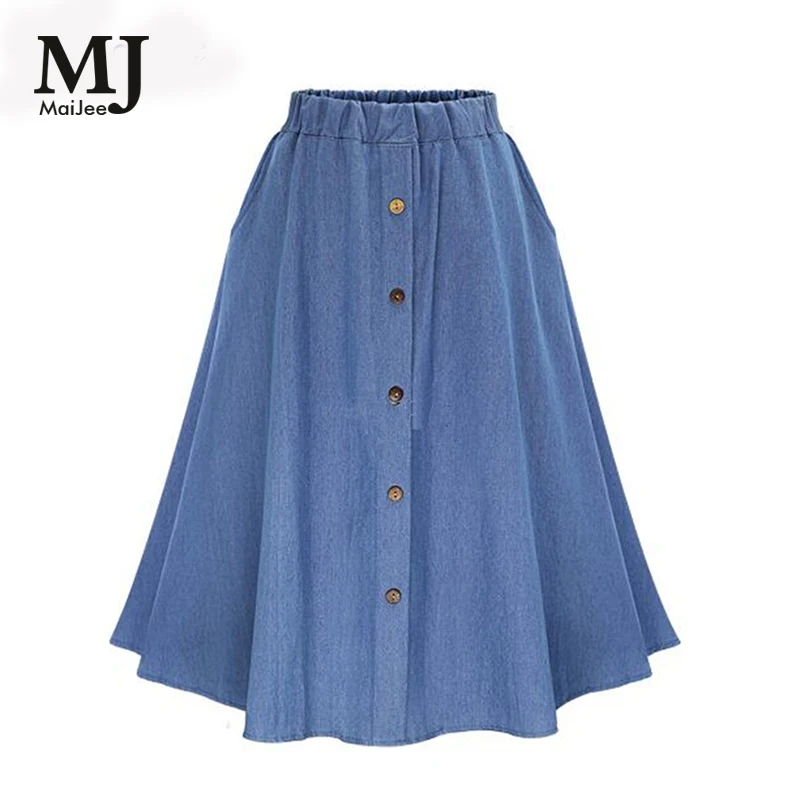 MaiJee 2017 New Summer Cotton Jeans Skirt Vadim Faldas Pleated Skirt Faldas Mujer Saias Na Altura Do Joelho Saia Plissada Denim
MaiJee 2017 New Summer Cotton Jeans Skirt Vadim Faldas Pleated Skirt Faldas Mujer Saias Na Altura Do Joelho Saia Plissada Denim