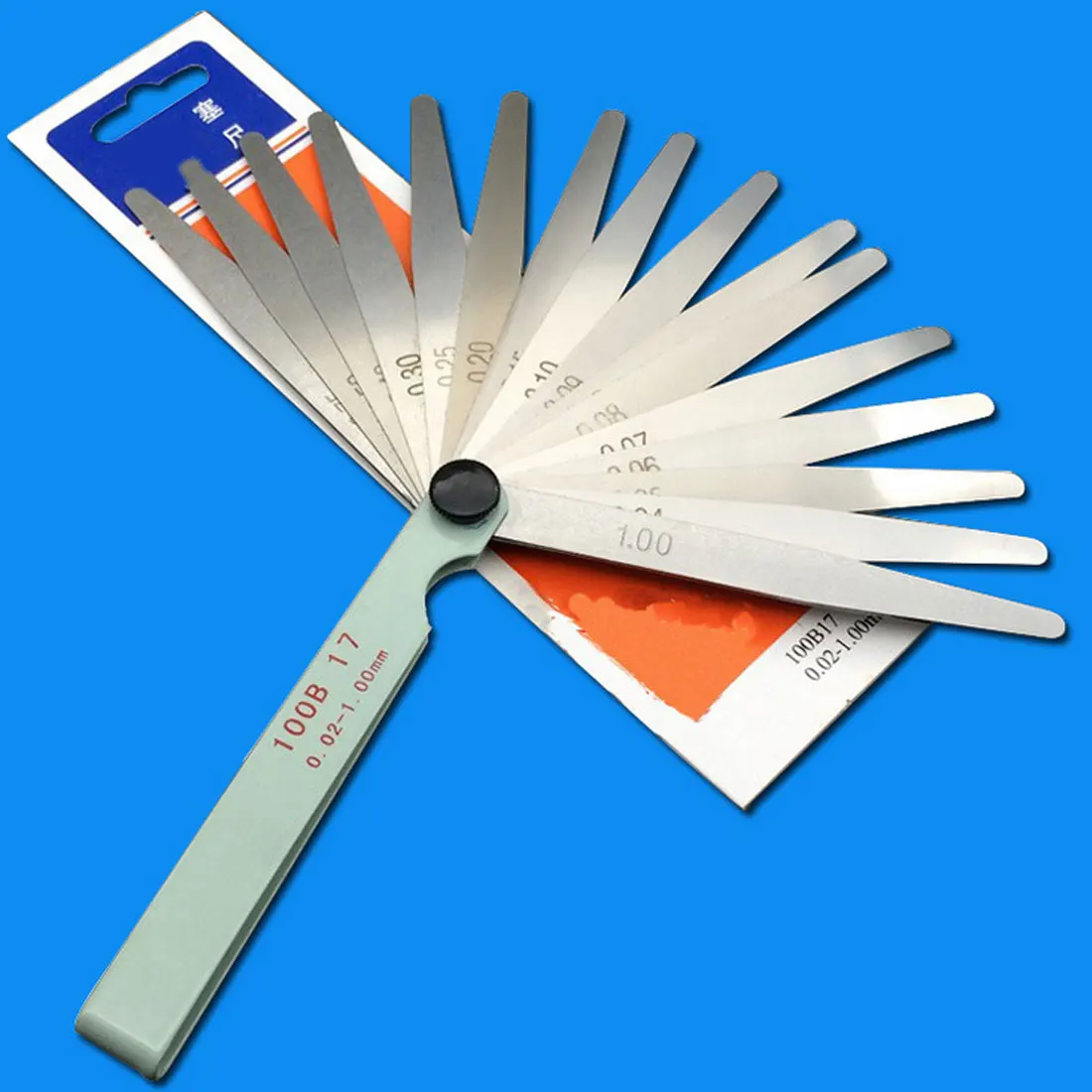 1PC 17 Blades Spark Plug Thickness Gap Metric Filler Feeler Gauge 0.02 to 1mm Useful Measurement Tool
1PC 17 Blades Spark Plug Thickness Gap Metric Filler Feeler Gauge 0.02 to 1mm Useful Measurement Tool
