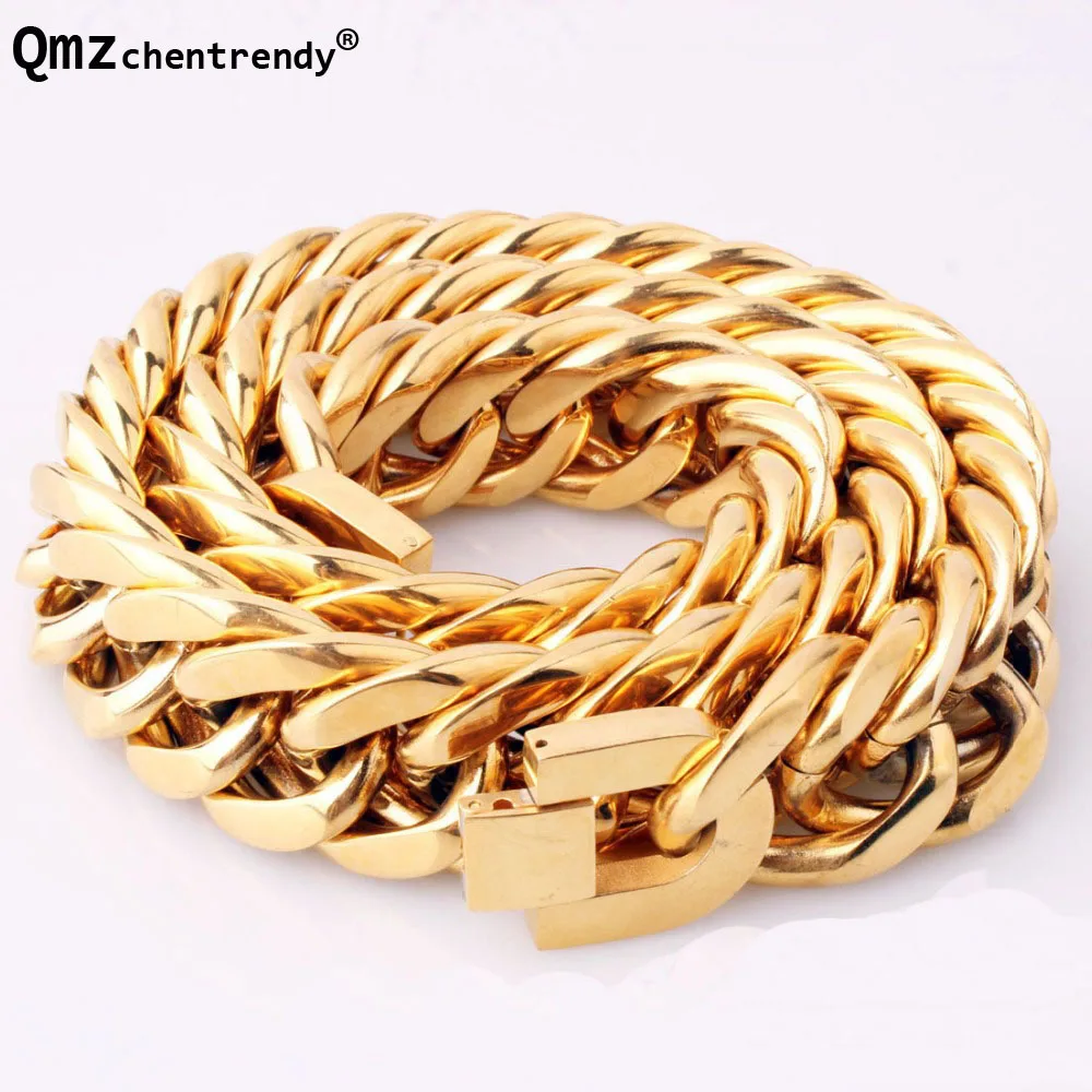 Hip Hop Stainless Steel Exaggerated Cuban Chain Men's Necklace Rapper Chunky Top Quality Fashion Boys Punk Accessories
Hip Hop Stainless Steel Exaggerated Cuban Chain Men's Necklace Rapper Chunky Top Quality Fashion Boys Punk Accessories