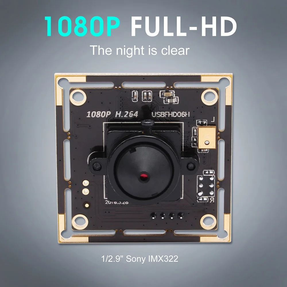 Фото 1920X1080 30fps H.264/MJPEG sony IMX322 высокая скорость низкая Свет USB Камера модуль веб-камеры с 3