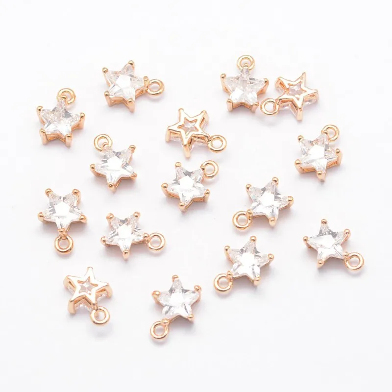 100pc Real Light Golden Brass Cubic Zirconia Star Charms Pendants For DIY Jewelry Accessories Making Necklaces Supplies 11x8x5mm 
100pc Real Light Golden Brass Cubic Zirconia Star Charms Pendants For DIY Jewelry Accessories Making Necklaces Supplies 11x8x5mm