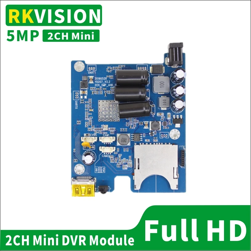 Новый 2 канальный мини видеорегистратор CCTV DVR модуль CVBS/AHD 5.0MP 1080P видеоплата SD