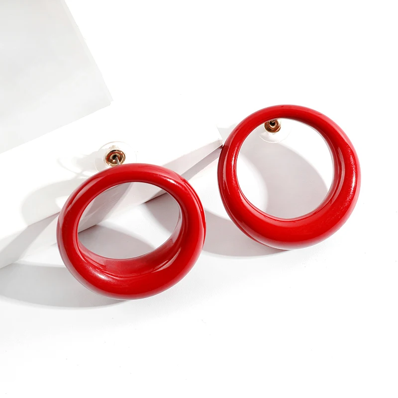 New Arrival Simple Red Acrylic Hollow Round Hoop Earrings Women OL Statement Geometric Earrings Wedding Jewelry Fashion Charms
New Arrival Simple Red Acrylic Hollow Round Hoop Earrings Women OL Statement Geometric Earrings Wedding Jewelry Fashion Charms