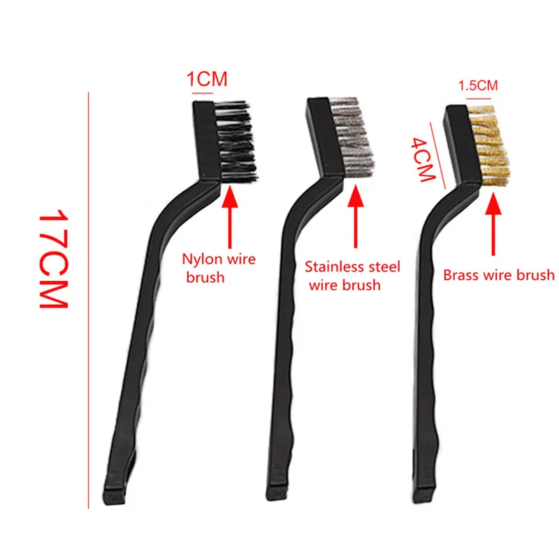 3pcs/lot Industrial Wire Cleaning Brush Set Steel Brass Nylon Brush for Polishing Rust removal kitchen Car Cleaning Hand Tools
3pcs/lot Industrial Wire Cleaning Brush Set Steel Brass Nylon Brush for Polishing Rust removal kitchen Car Cleaning Hand Tools