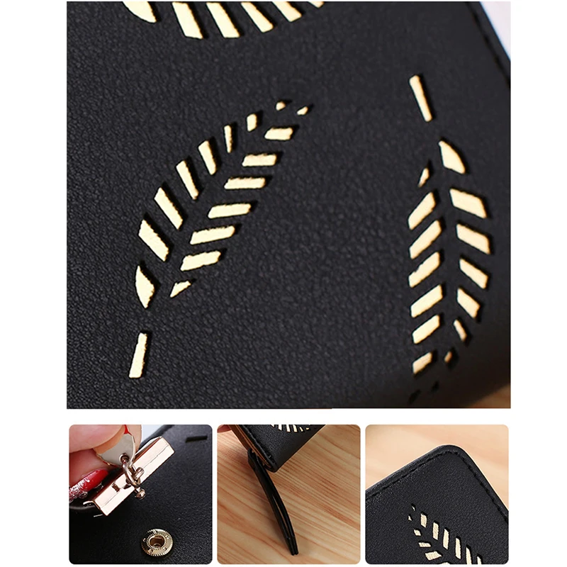 2019 new female wallet Long style Solid fashion Clutch bag Hollowing out Leaf Sequined decorate zipper Hasp Five colors optional
2019 new female wallet Long style Solid fashion Clutch bag Hollowing out Leaf Sequined decorate zipper Hasp Five colors optional