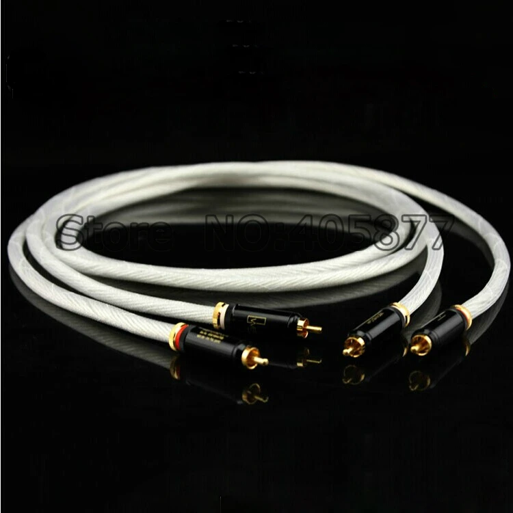 Пара Hifi аудио чистый посеребренный RCA кабель 1 м межподключение кабель|rca audio