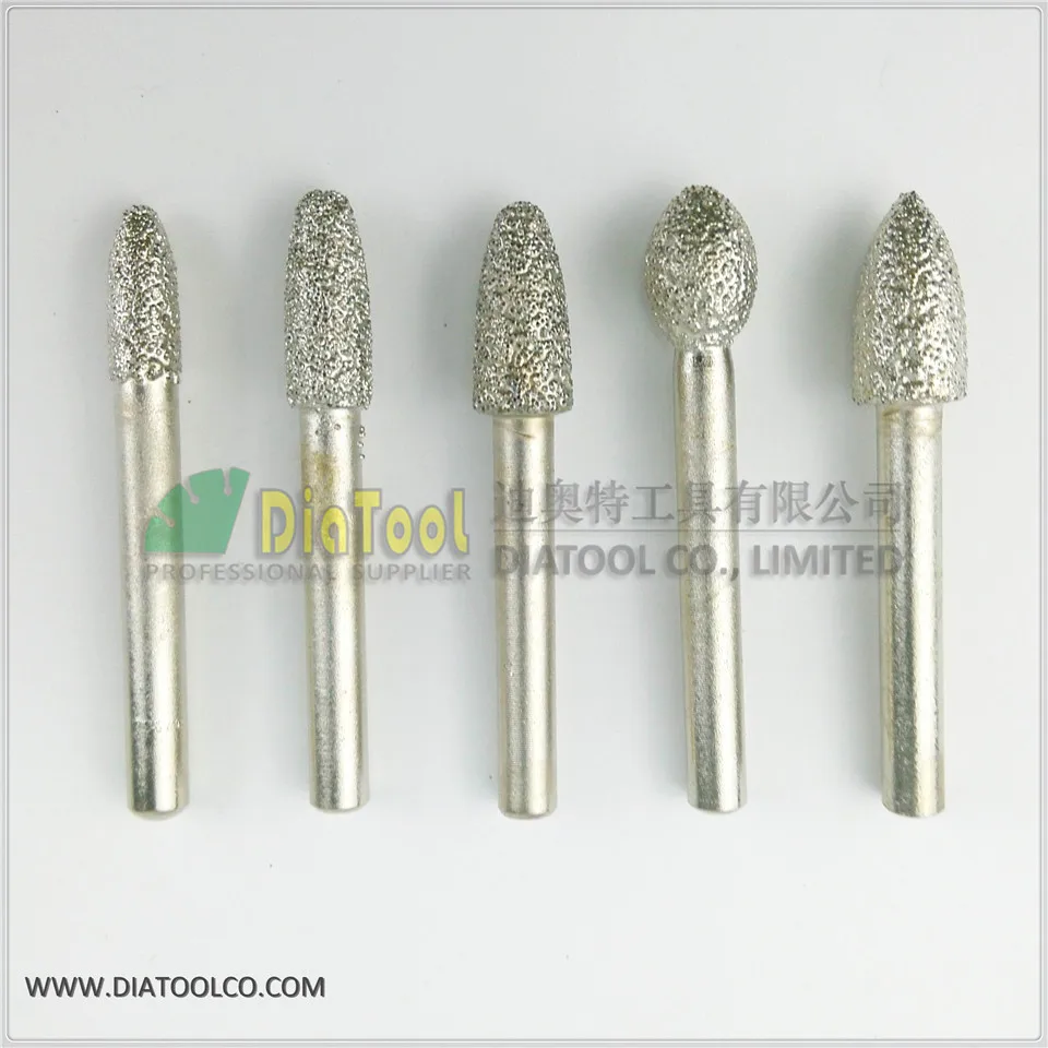 DIATOOL 5pcs Brazed Diamond Burrs For Stone, Concrete, Ceramic, Diamond Mill, Diamond Grinding Heads
DIATOOL 5pcs Brazed Diamond Burrs For Stone, Concrete, Ceramic, Diamond Mill, Diamond Grinding Heads