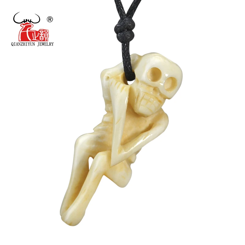 GX118 Handmade Carved Yak Bone skeleton Pendant Tibetan tribal ornaments Vintage yellow skull necklace for men
GX118 Handmade Carved Yak Bone skeleton Pendant Tibetan tribal ornaments Vintage yellow skull necklace for men