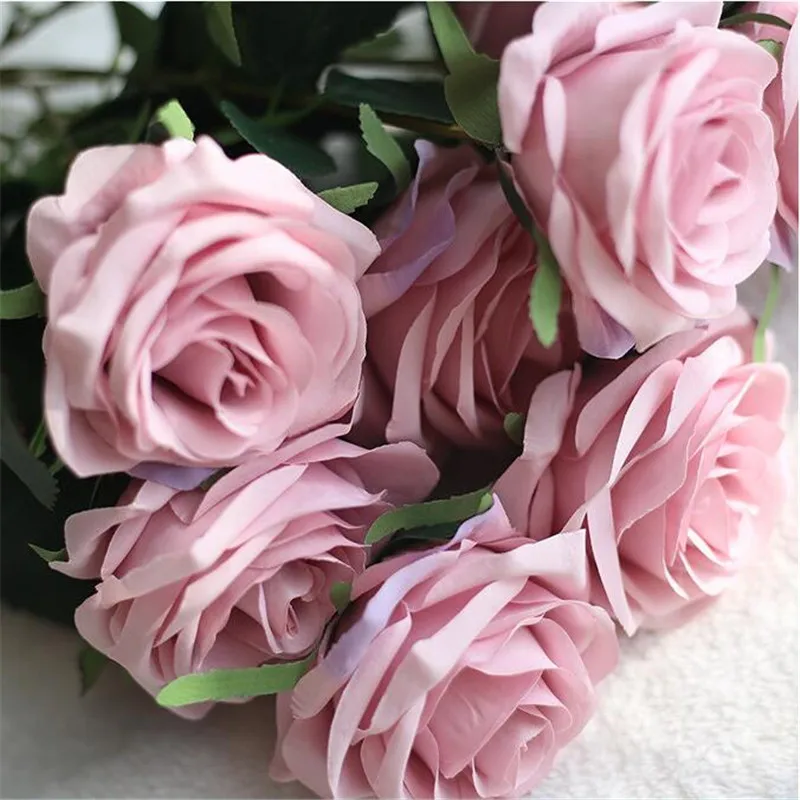 10pcs/Lot Roses Bouquet Home Decoration Plant Artificial Flower Wedding Accessories Fake Flowers Gifts For March 8th
10pcs/Lot Roses Bouquet Home Decoration Plant Artificial Flower Wedding Accessories Fake Flowers Gifts For March 8th
