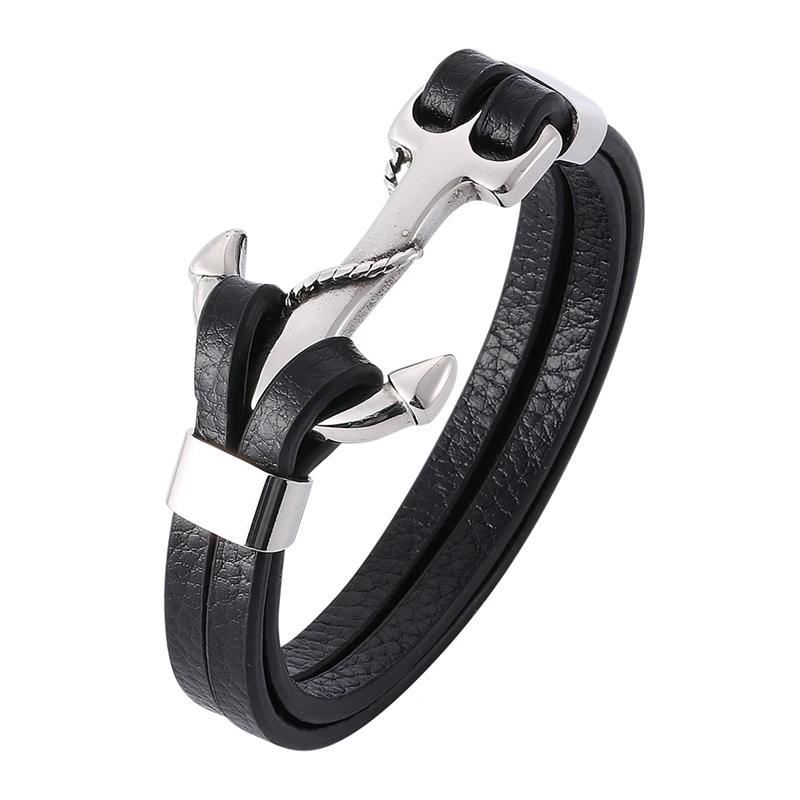 New Fashion Men Jewelry Anchor Bracelet Leather Rope Bracelet Stainless Steel Buckle Hand Chain Punk Leather Wrap Bracelet PW774
New Fashion Men Jewelry Anchor Bracelet Leather Rope Bracelet Stainless Steel Buckle Hand Chain Punk Leather Wrap Bracelet PW774