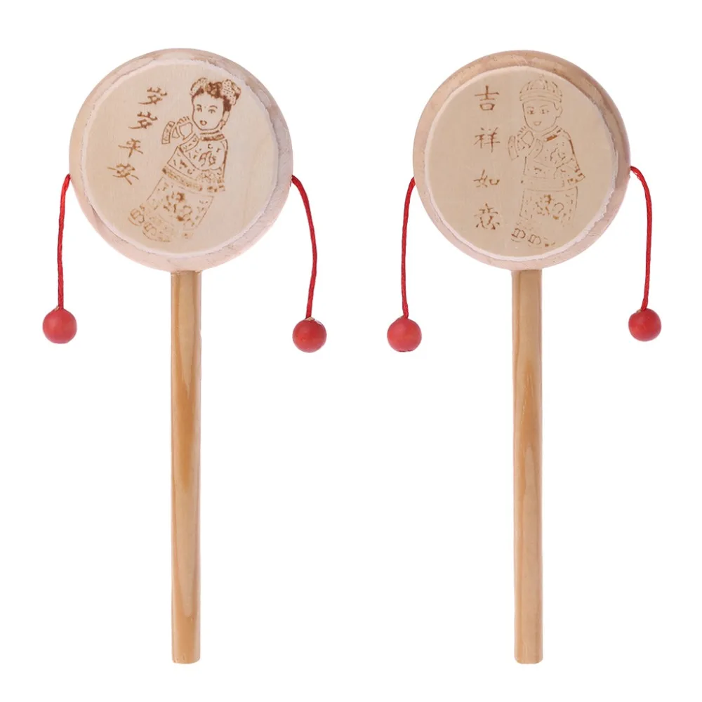 Wood Cartoon Chinese Traditional Spinning Rattle Drum Hand Bell Baby Musical Toys
Wood Cartoon Chinese Traditional Spinning Rattle Drum Hand Bell Baby Musical Toys