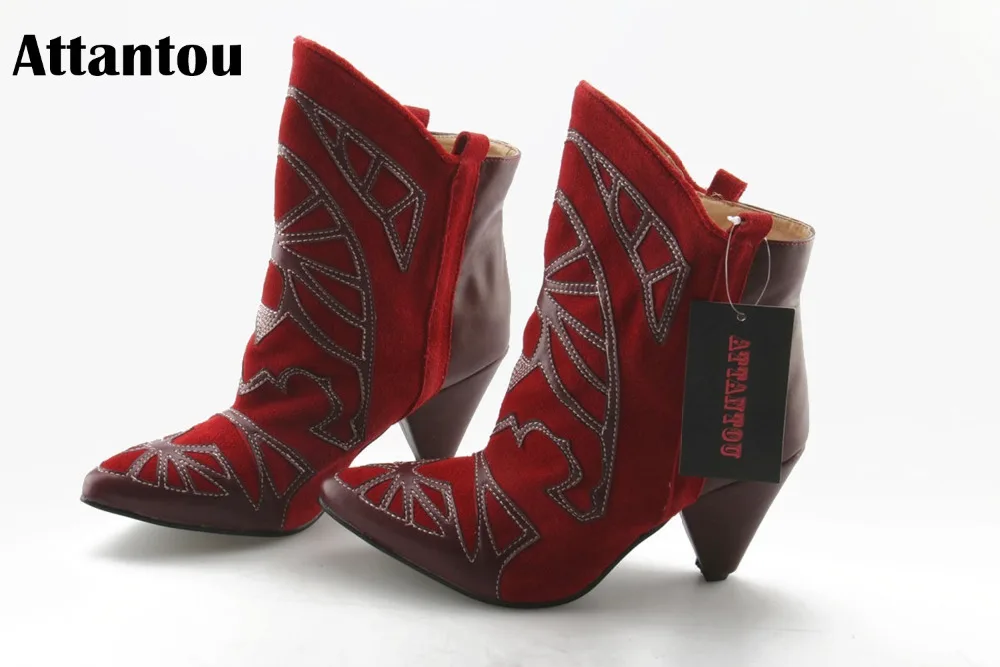 Attantou 2018 Women Boots Flock Ankle Boots Pointy Toe Winter Women Boots Ladies Party Western Stretch Fabric Boots
Attantou 2018 Women Boots Flock Ankle Boots Pointy Toe Winter Women Boots Ladies Party Western Stretch Fabric Boots